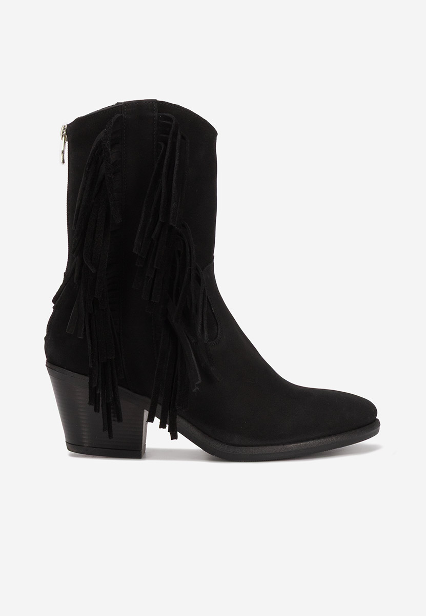 Černé kotníkové boty cowboy Janilia