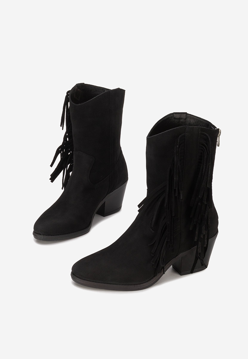 Černé kotníkové boty cowboy Janilia