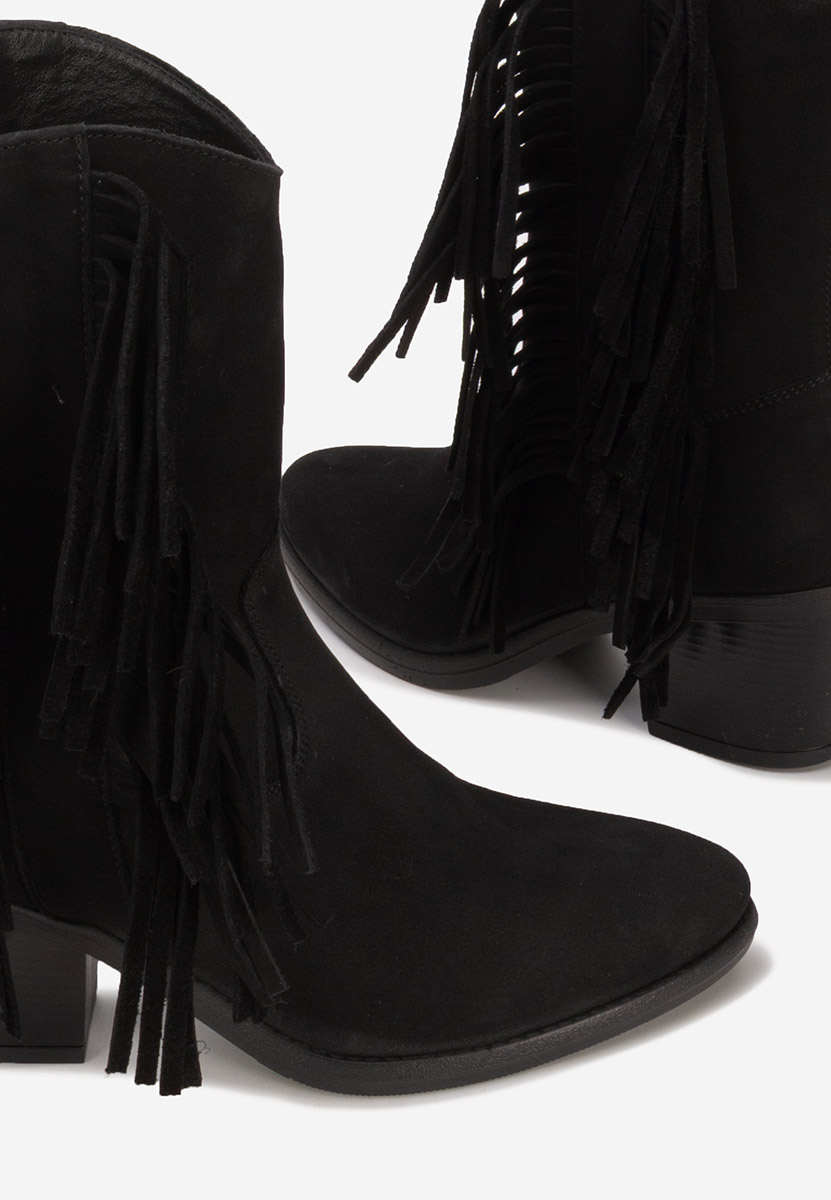 Černé kotníkové boty cowboy Janilia