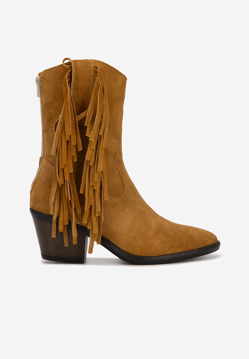 Camelové kotníkové boty cowboy Janilia