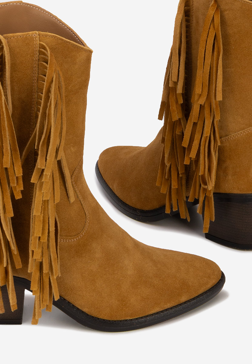 Camelové kotníkové boty cowboy Janilia