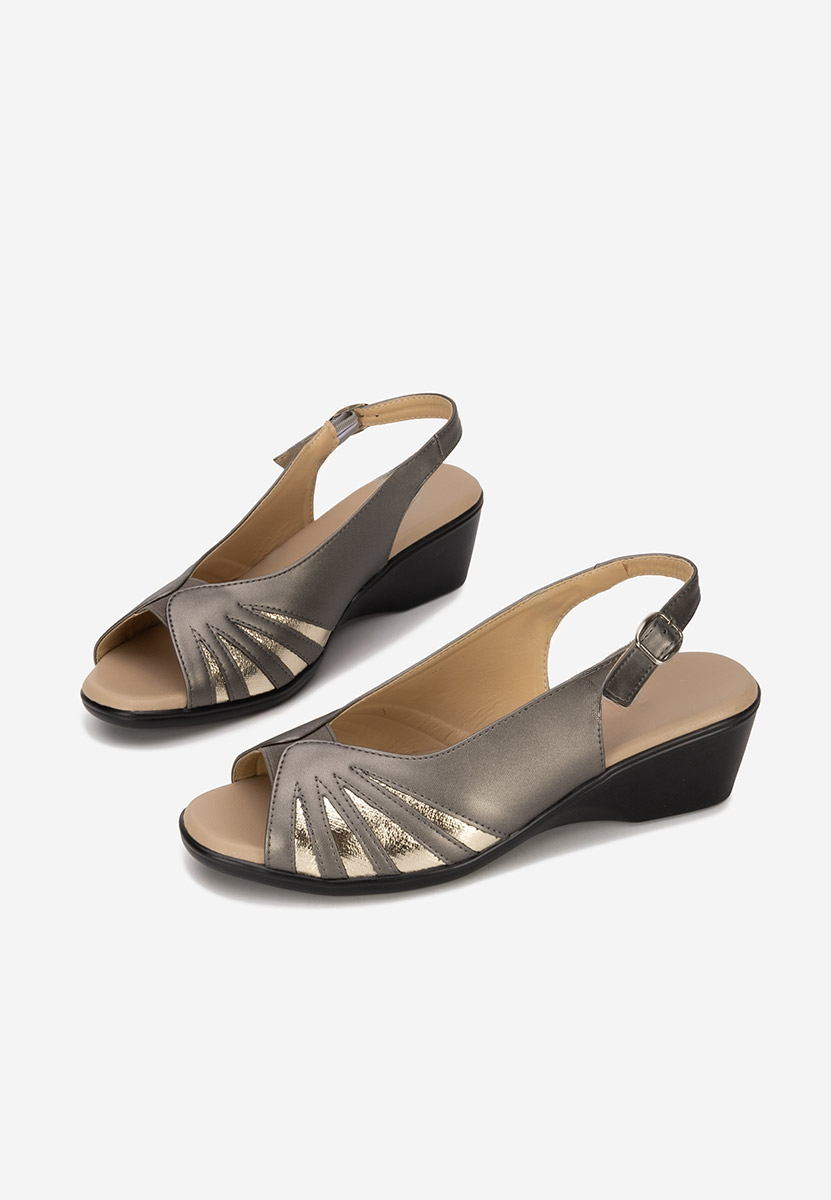 Šedé sandály na nízkém podpatku Marelia