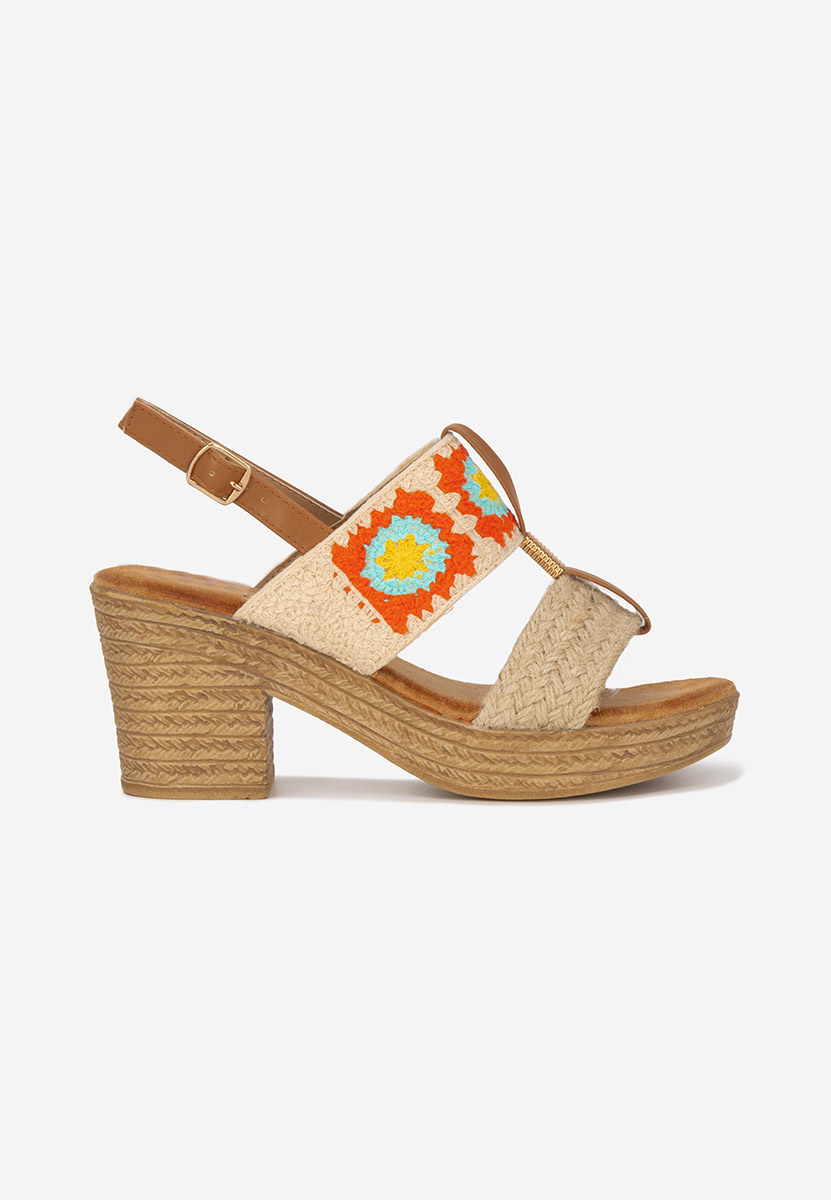 Béžové sandály na podpatku Zeina V3