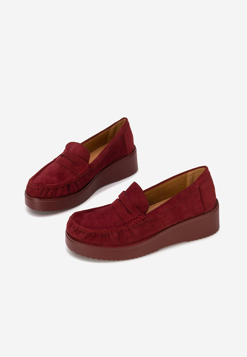 Bordové mokasíny na platformě Snuvia