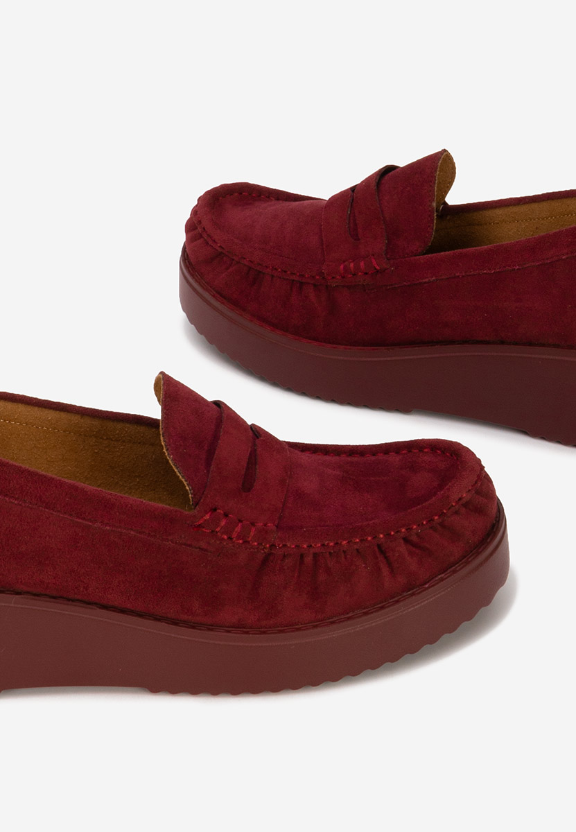 Bordové mokasíny na platformě Snuvia