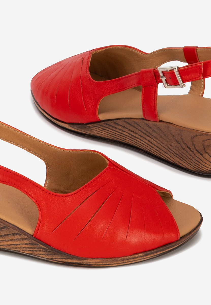 Červené ortopedické sandály dámské Lovara