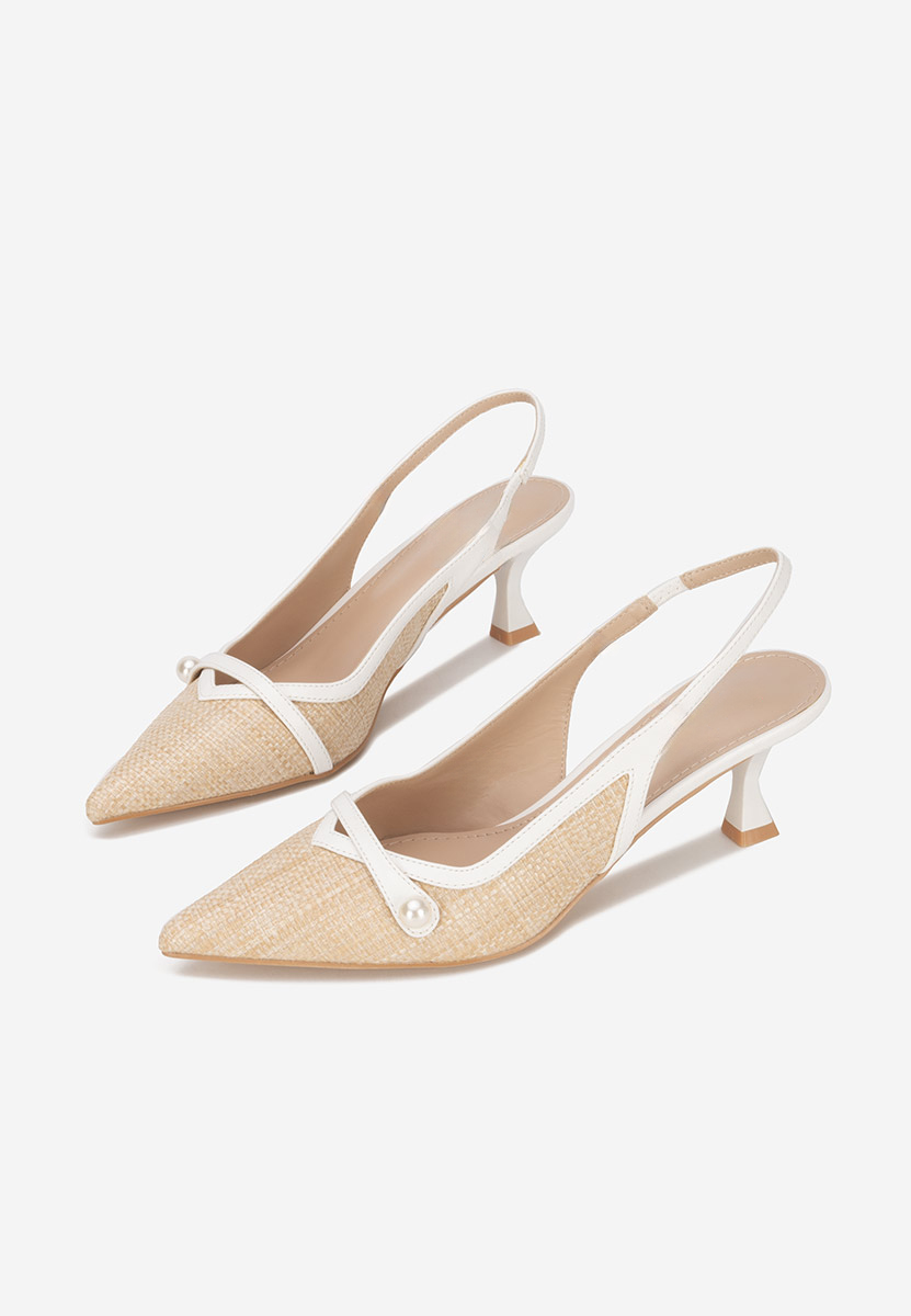 Béžové lodičky na nízkém podpatku Clemenia V3