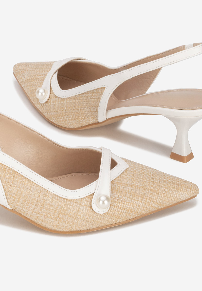 Béžové lodičky na nízkém podpatku Clemenia V3