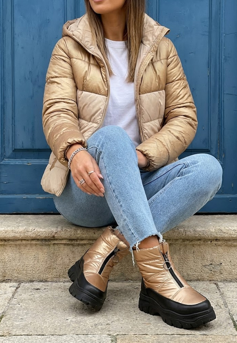 Zlaté dámské sněhule Fergie