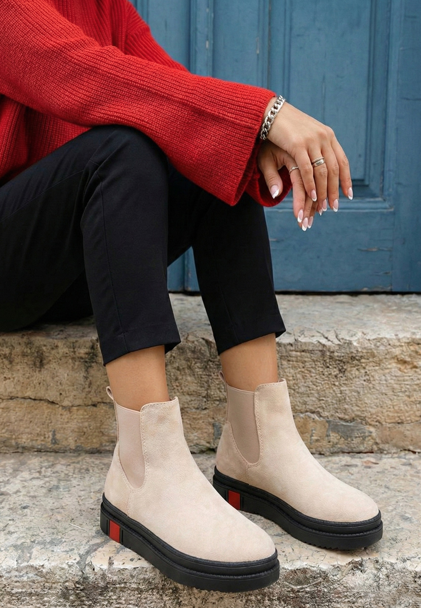 Béžové dámské kotníková obuv Samera