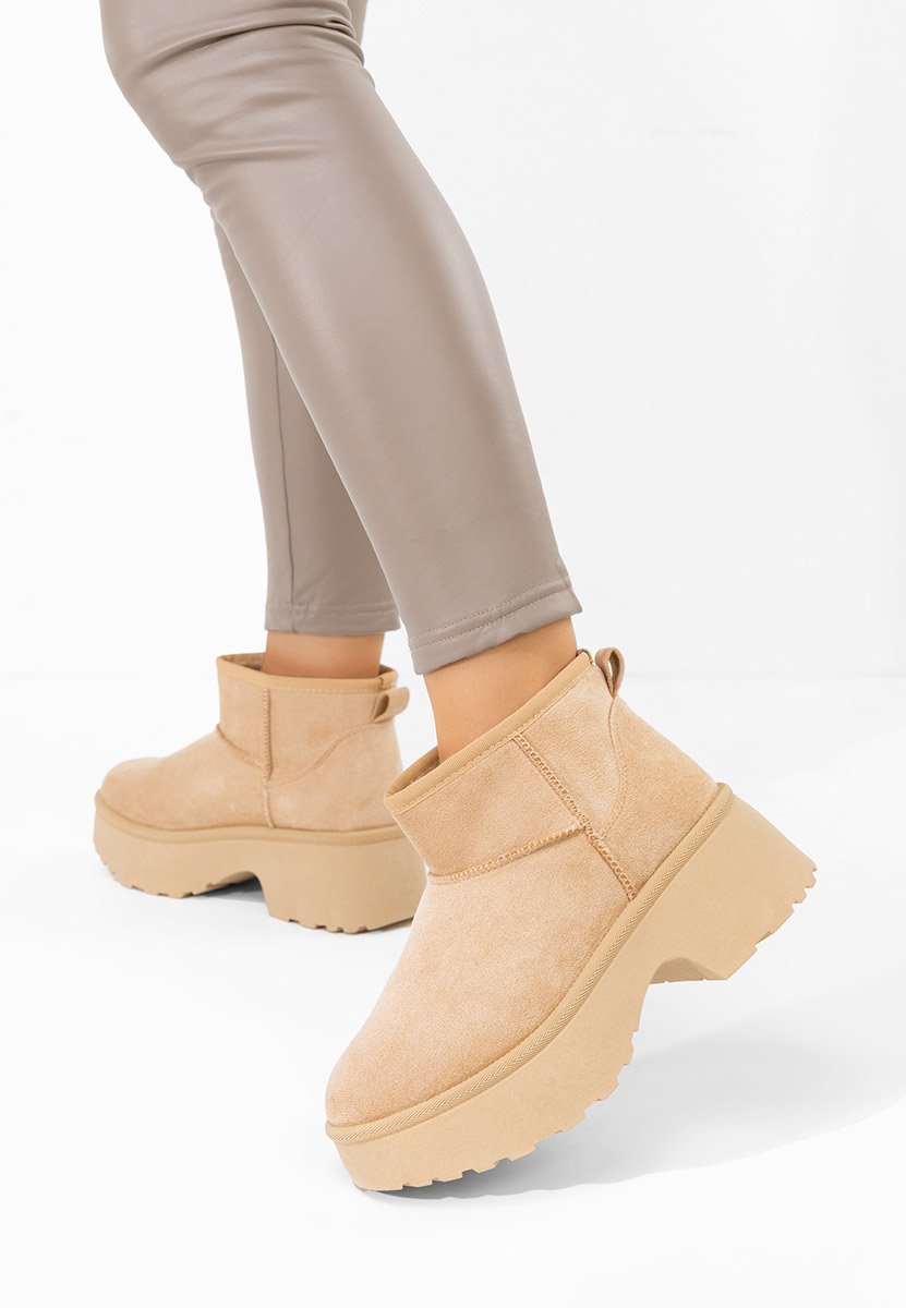 Béžové kotníkové zimní boty Tarnia