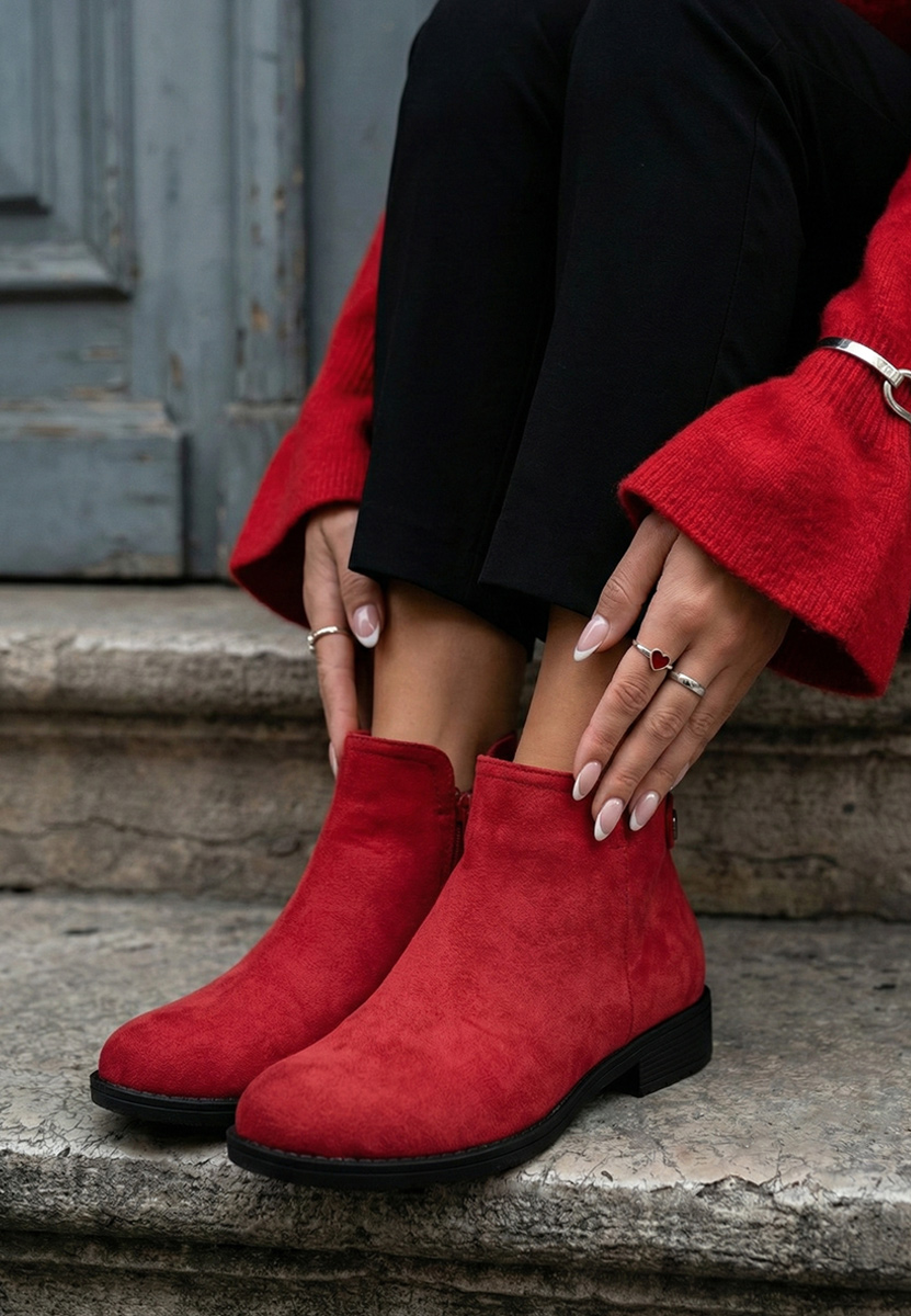 Červené dámské kotníkové boty Rimina V2