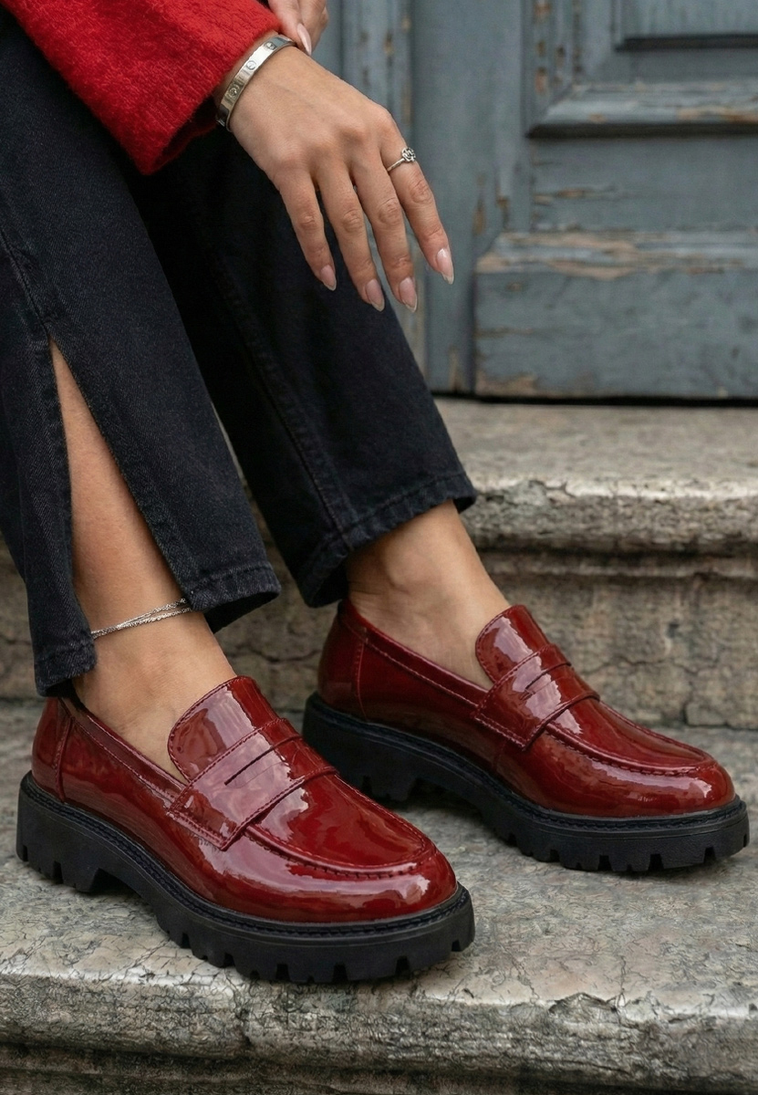 Bordové mokasíny dámské Zampa