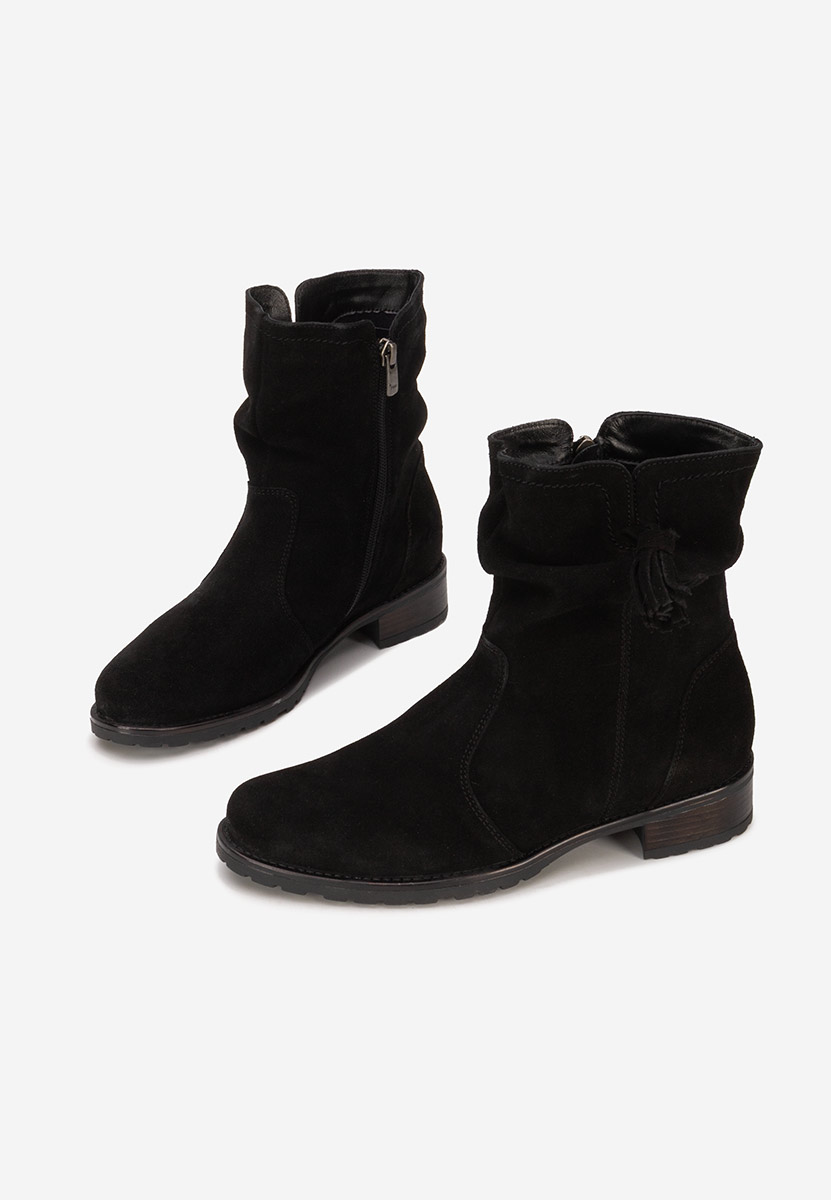 Černé kožené kotníkové boty Cristine V2