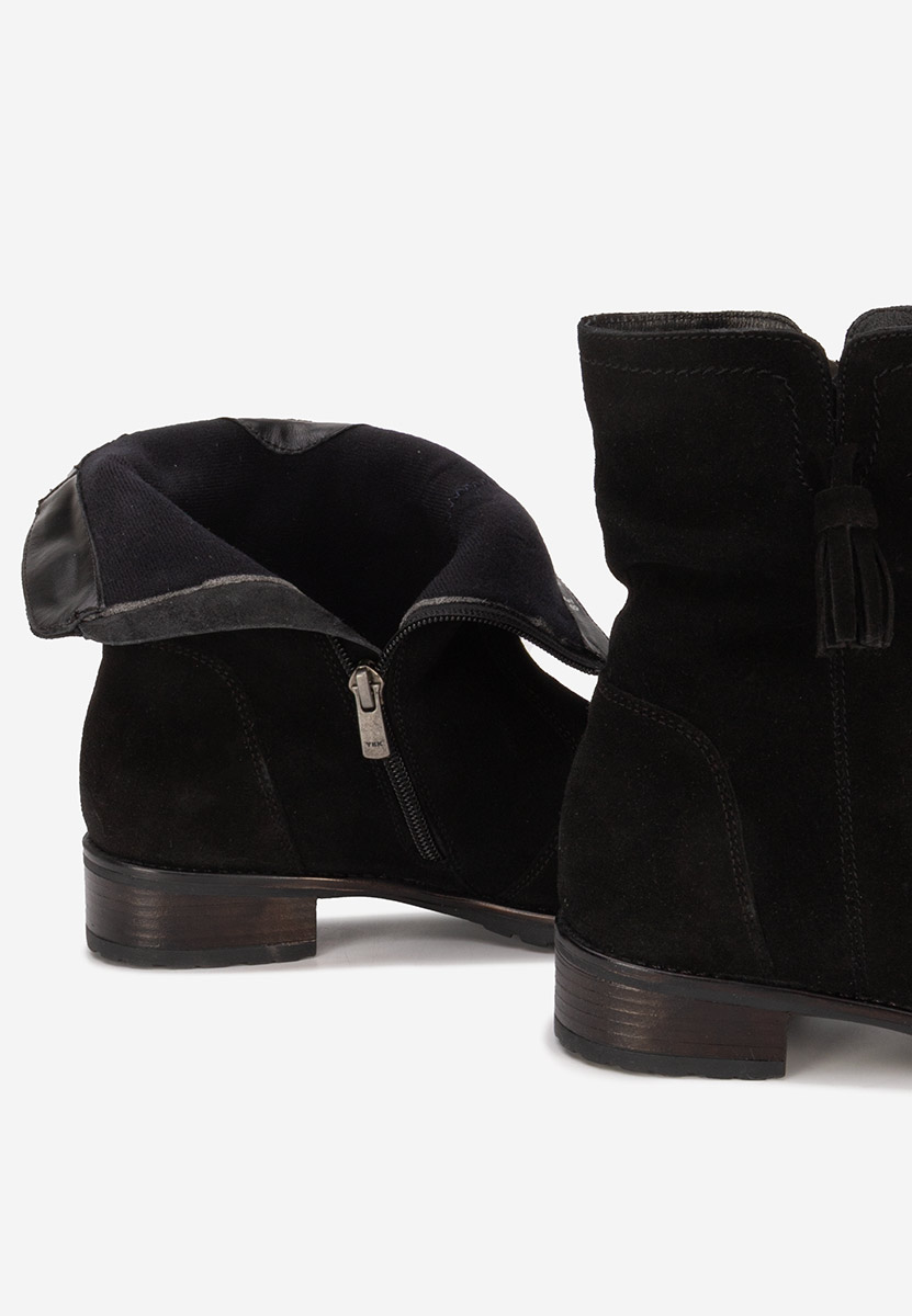 Černé kožené kotníkové boty Cristine V2