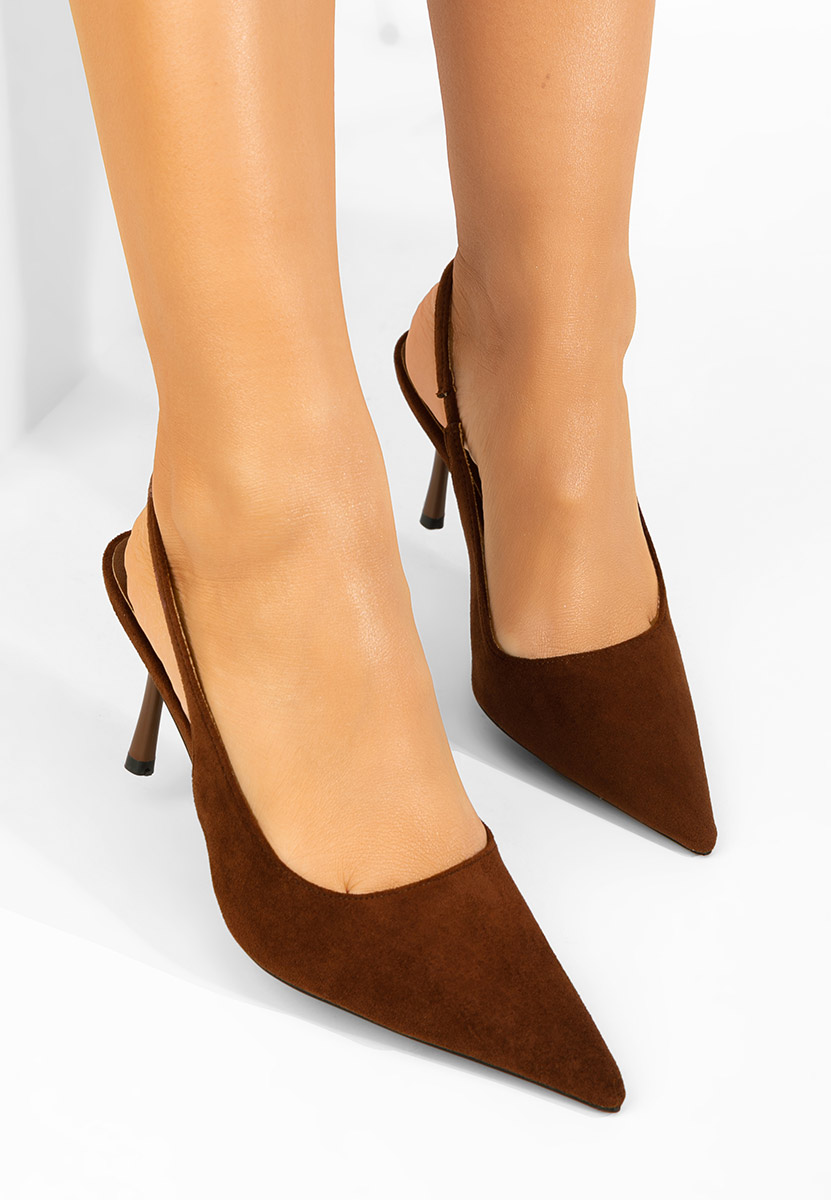 Hnedé lodičky s otevřenou patou Karila