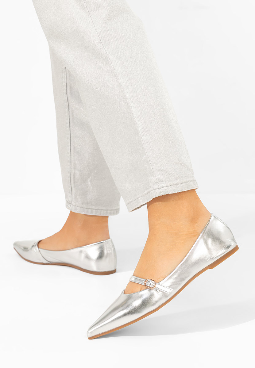 Stribrné dámské baleríny Izaura