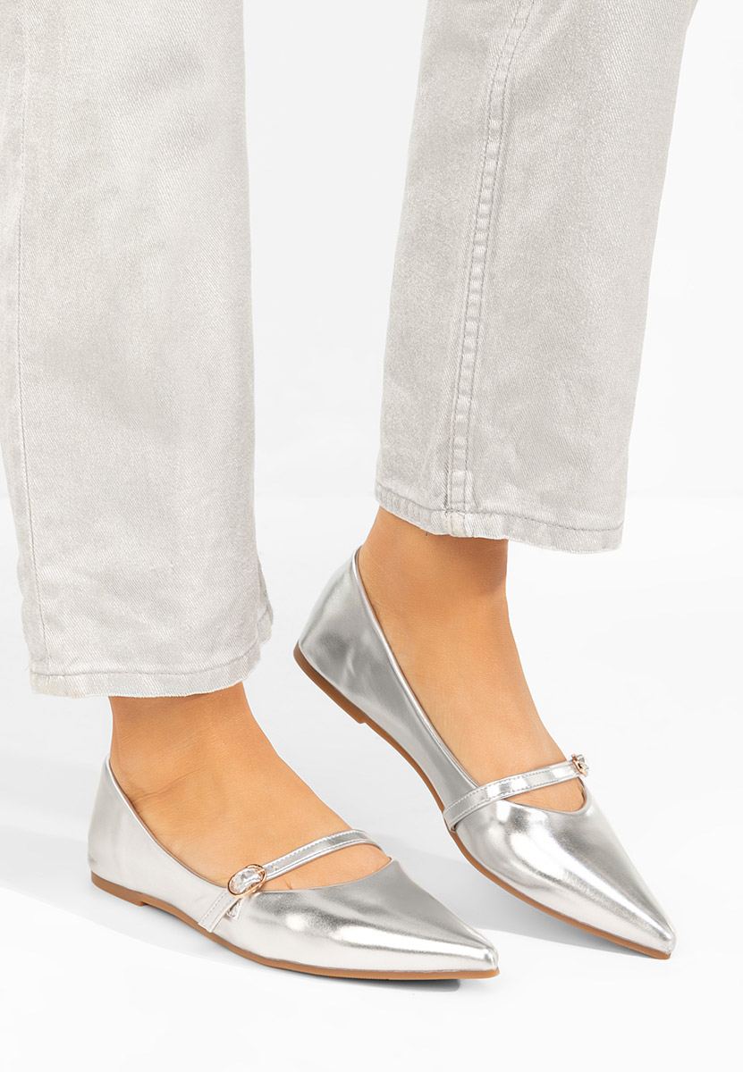 Stribrné dámské baleríny Izaura