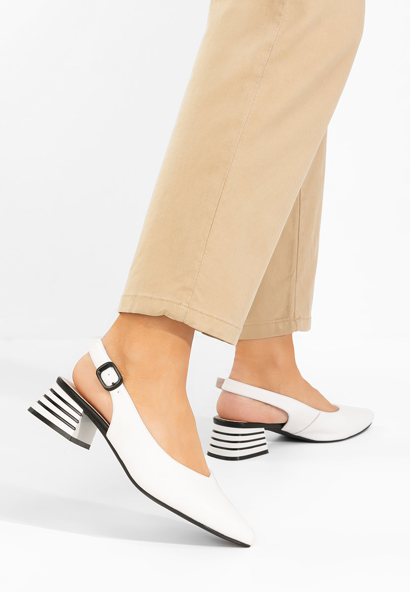 Bílé lodičky s otevřenou pätou Ranina