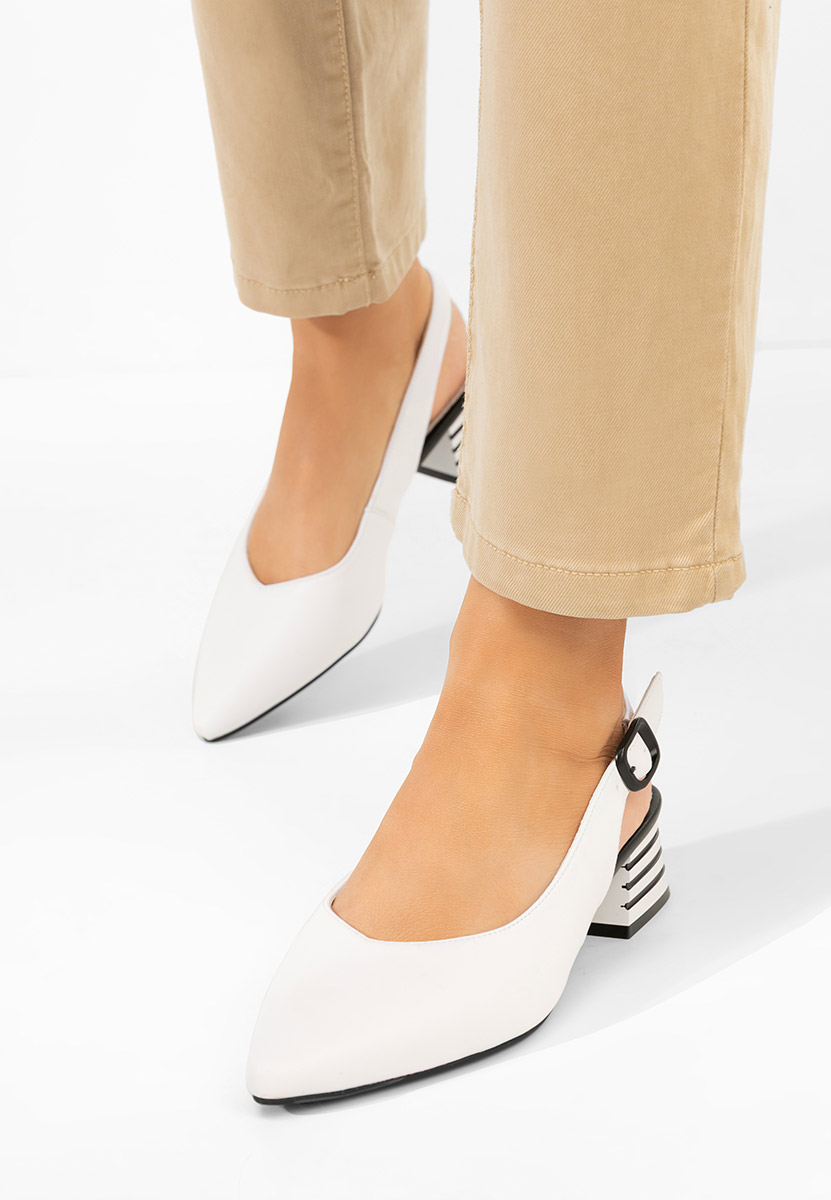 Bílé lodičky s otevřenou pätou Ranina