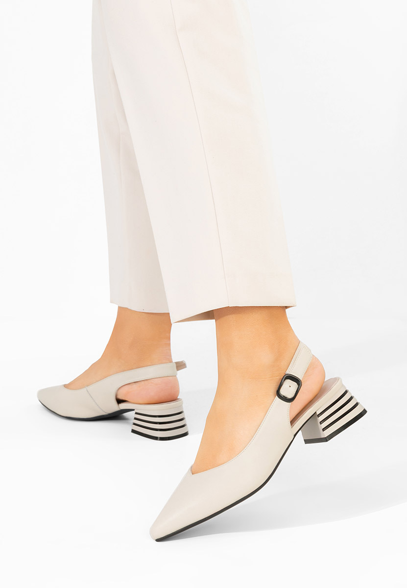 Béžové lodičky s otevřenou pätou Ranina