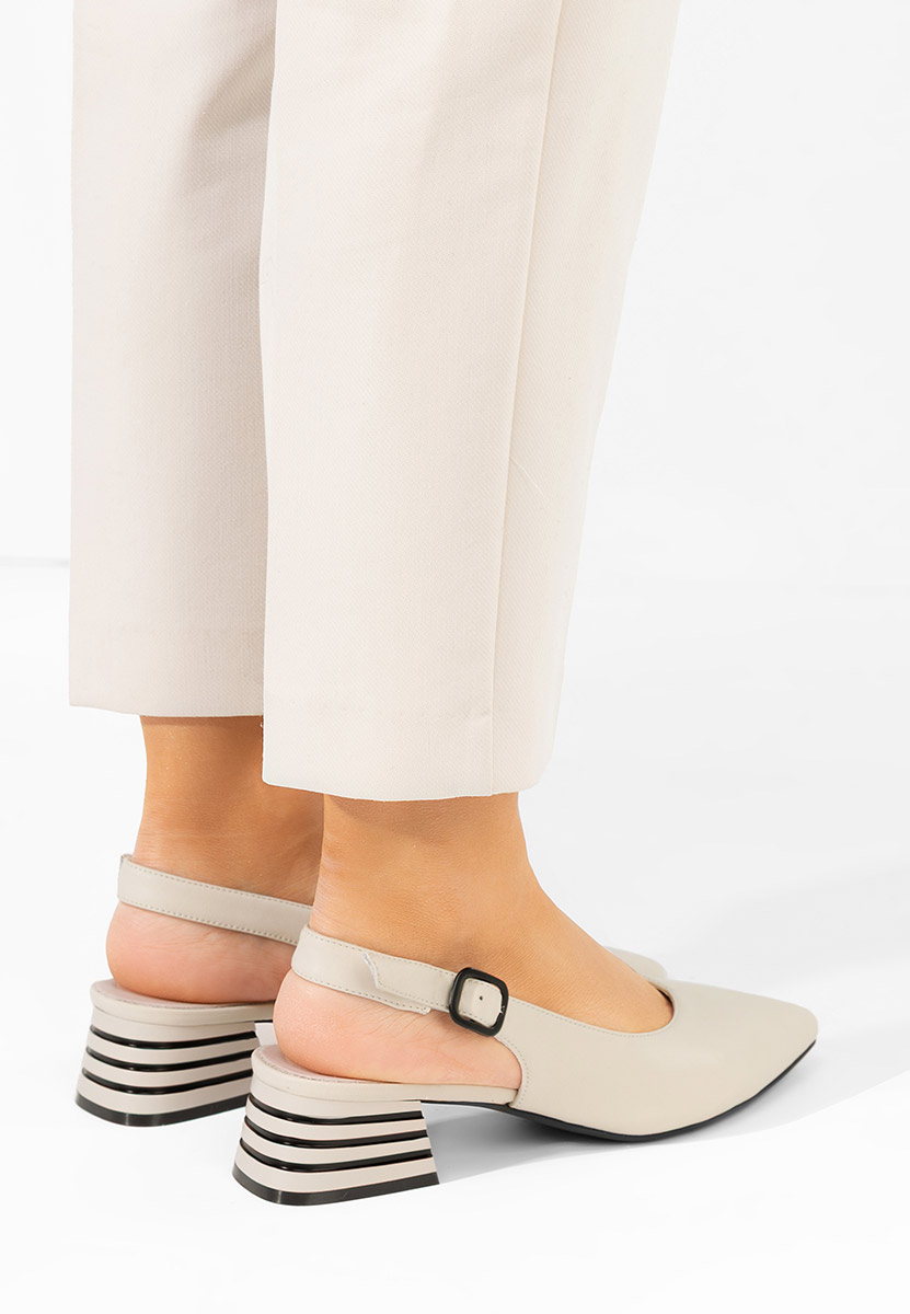 Béžové lodičky s otevřenou pätou Ranina