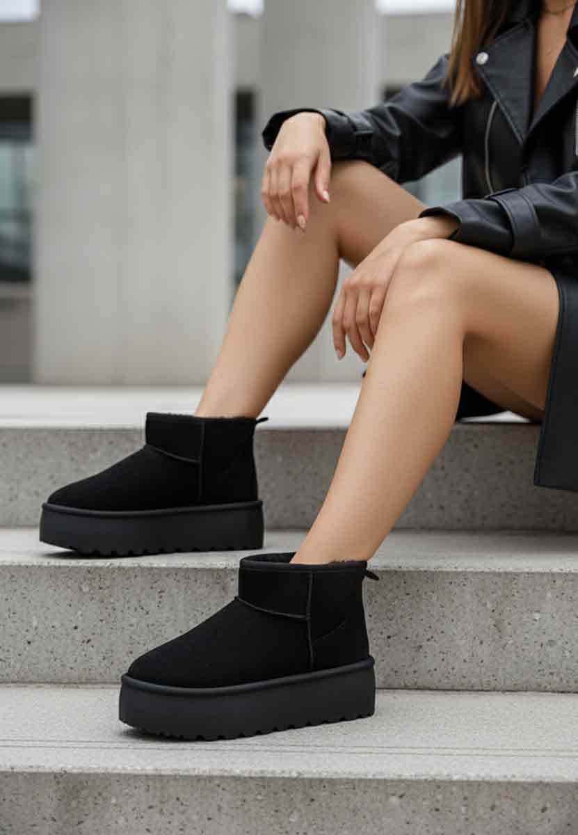 Černé kozačky na platformě Savieda V7