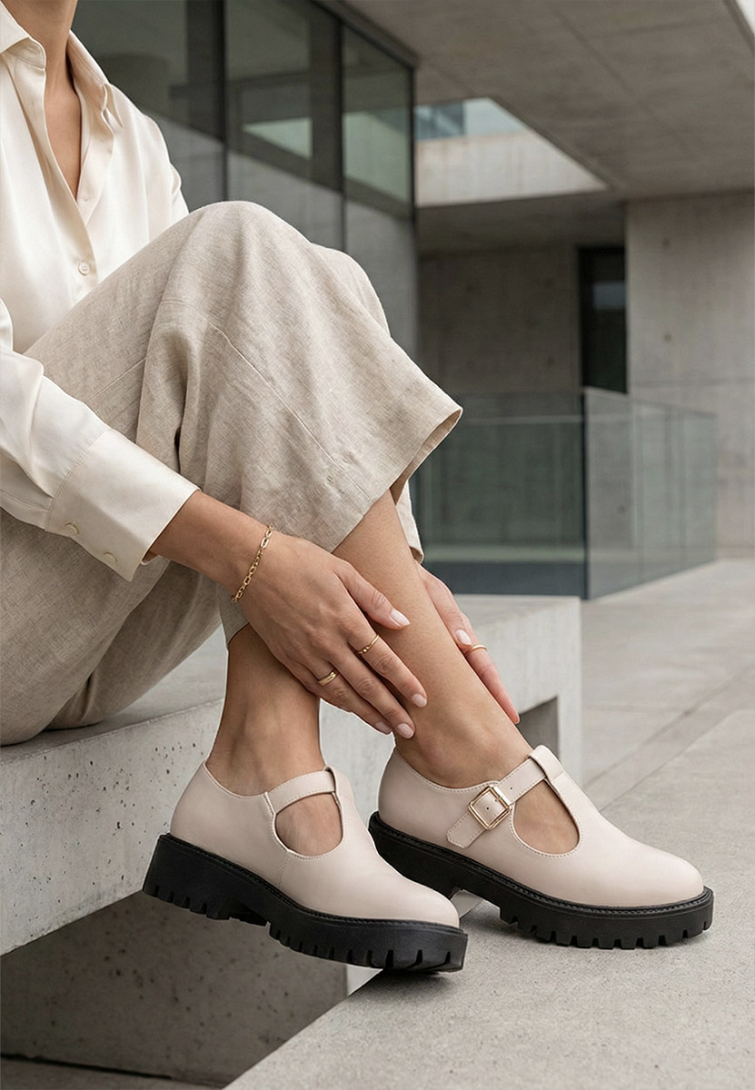 Béžové dámské polobotky Kenia