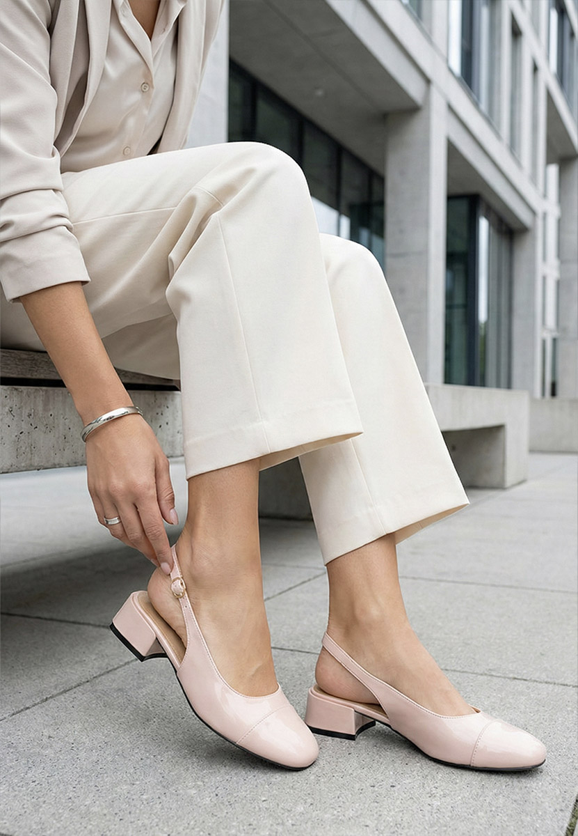 Ružové lodičky s otevřenou pätou Charissa