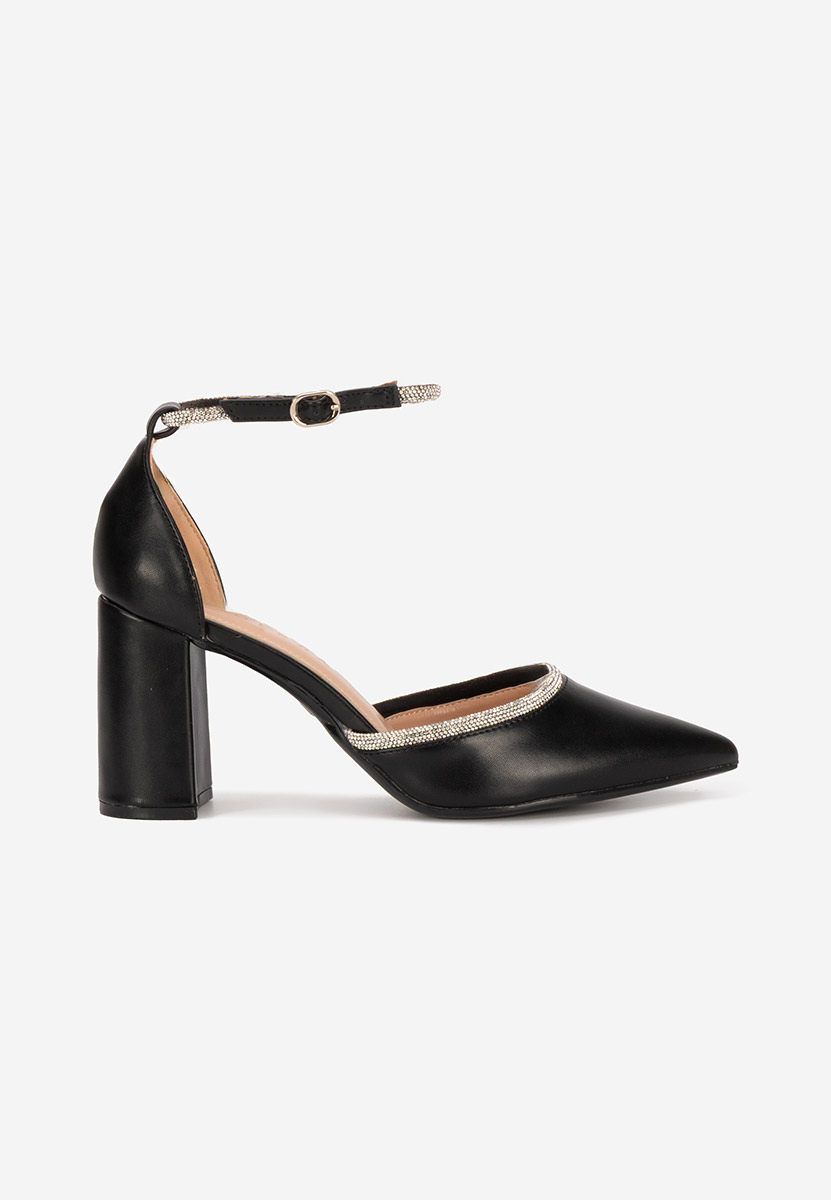 Černé elegantné lodičky Iustina