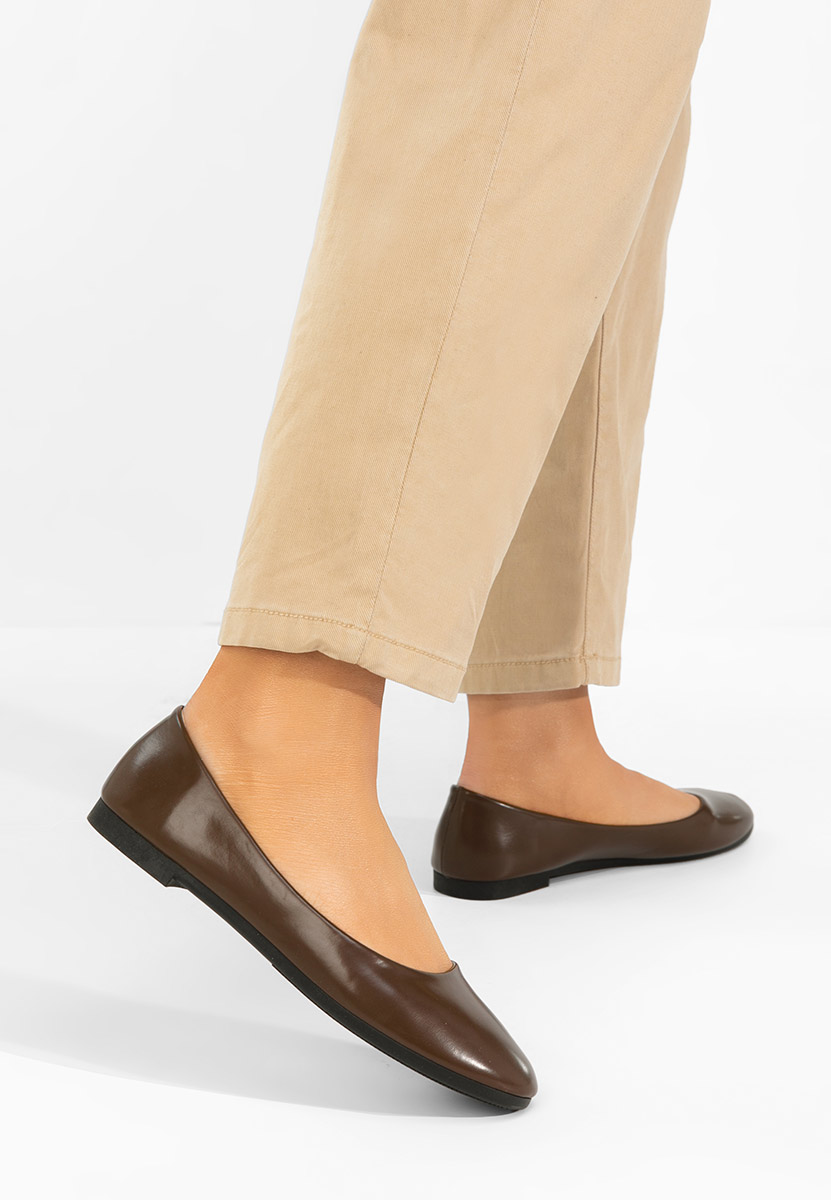 Hnedé dámské baleríny Zoenia