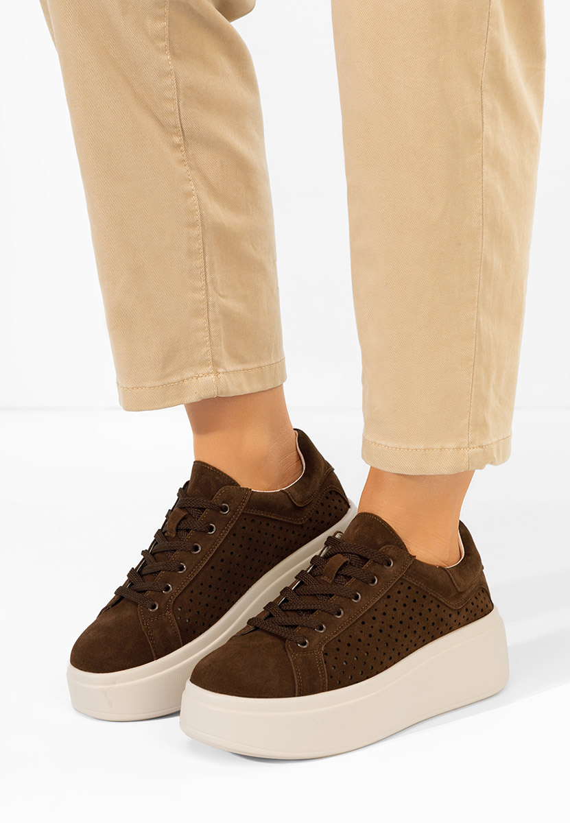 Hnedé dámské tenisky na platformě Siminia