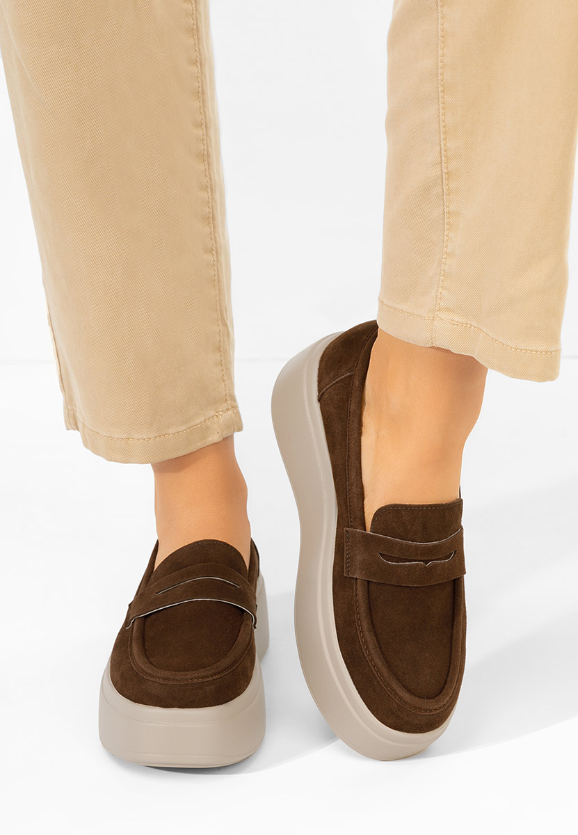 Hnedé mokasíny na platformě Herminia