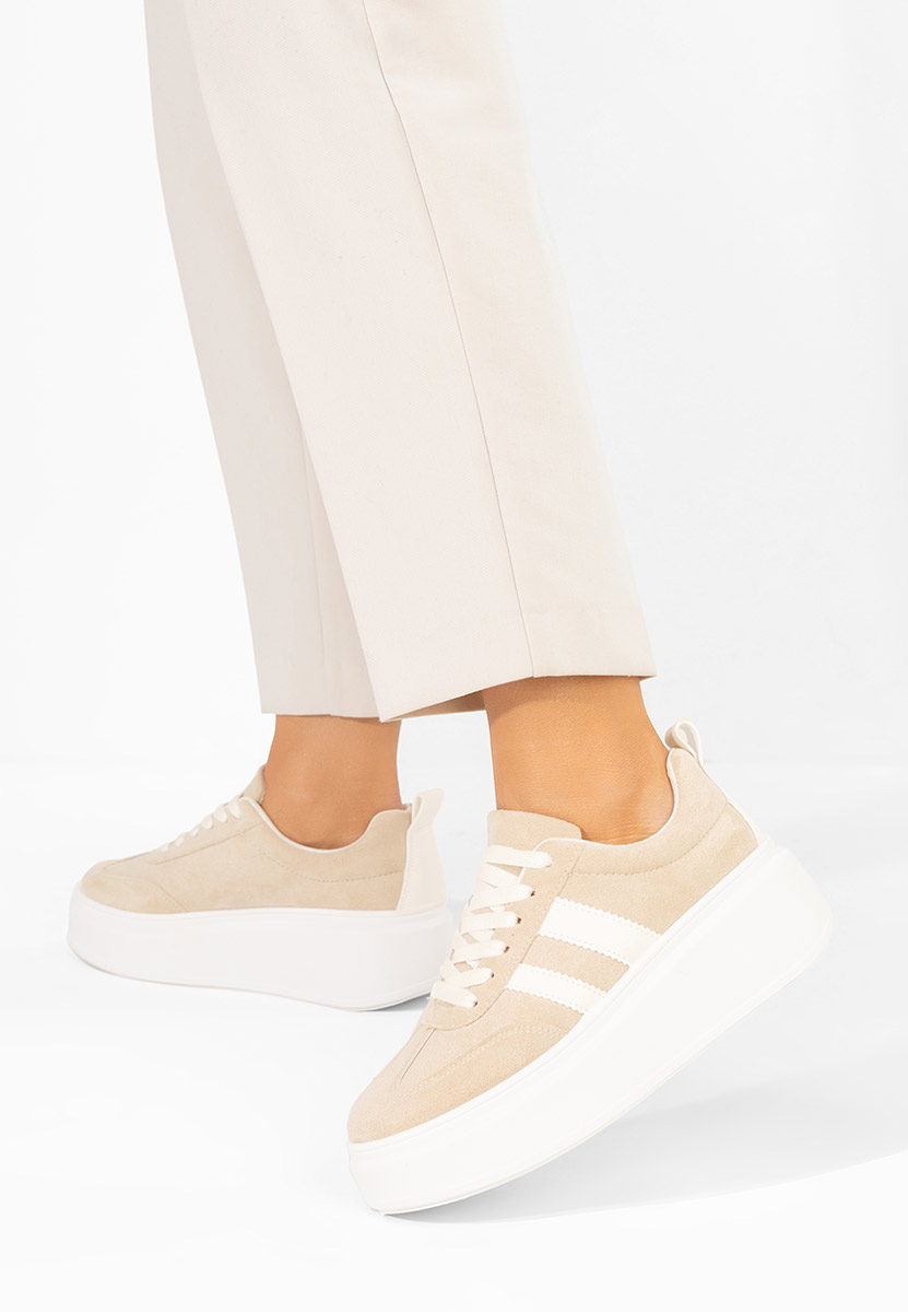 Béžové dámské tenisky na platformě Semana