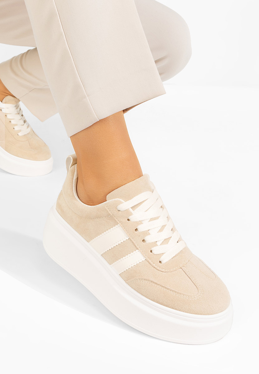 Béžové dámské tenisky na platformě Semana