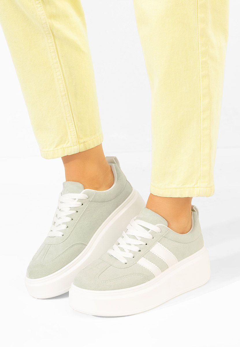 Zelené dámské tenisky na platformě Semana