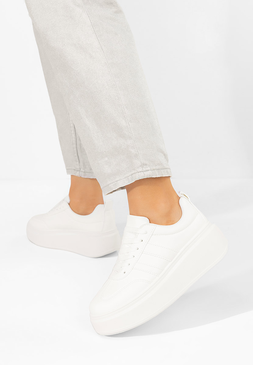 Bílé dámské tenisky na platformě Semana