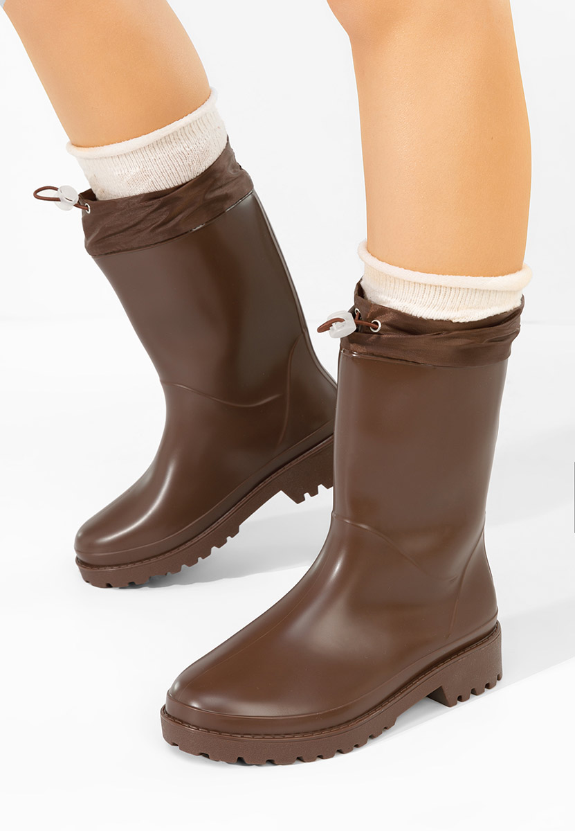 Hnedé dámske holínky Zunaira