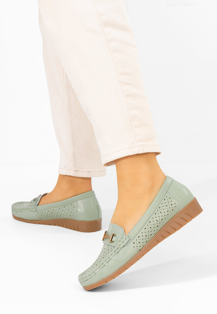 Zelené dámské mokasíny Cristella