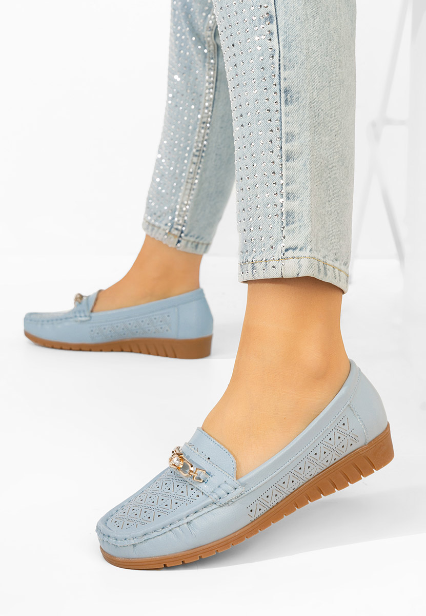 Modré dámské kožené mokasíny Giona