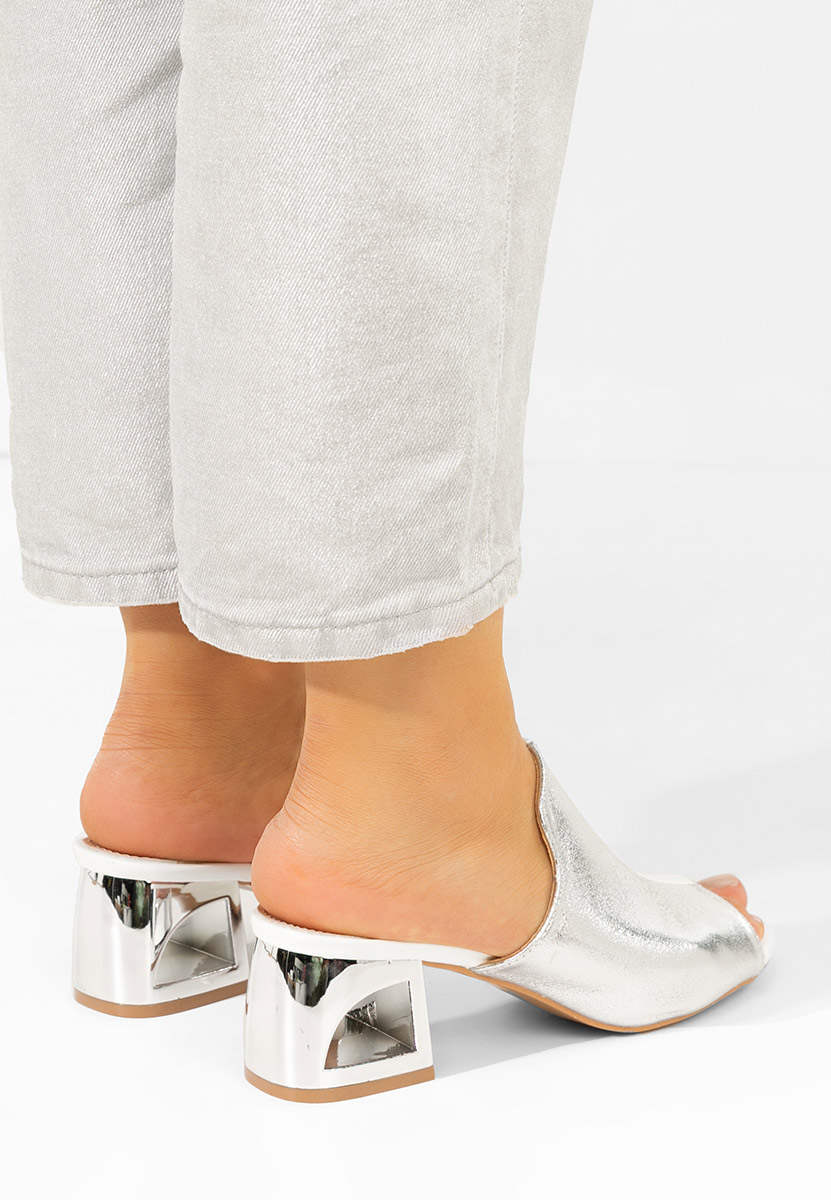 Bílé pantofle na podpatku Floriana V2