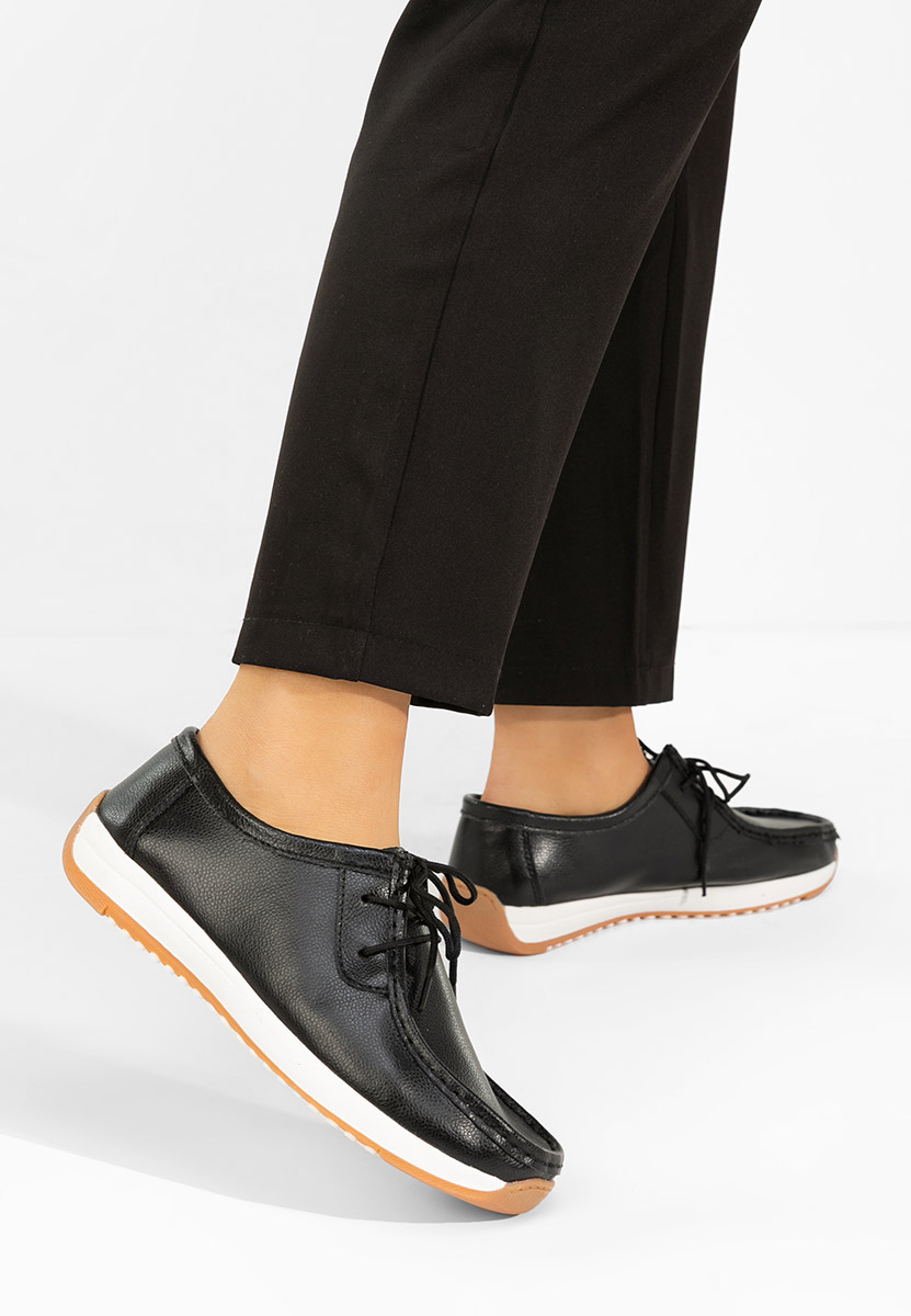 Černé mokasíny dámské kožené Solenia