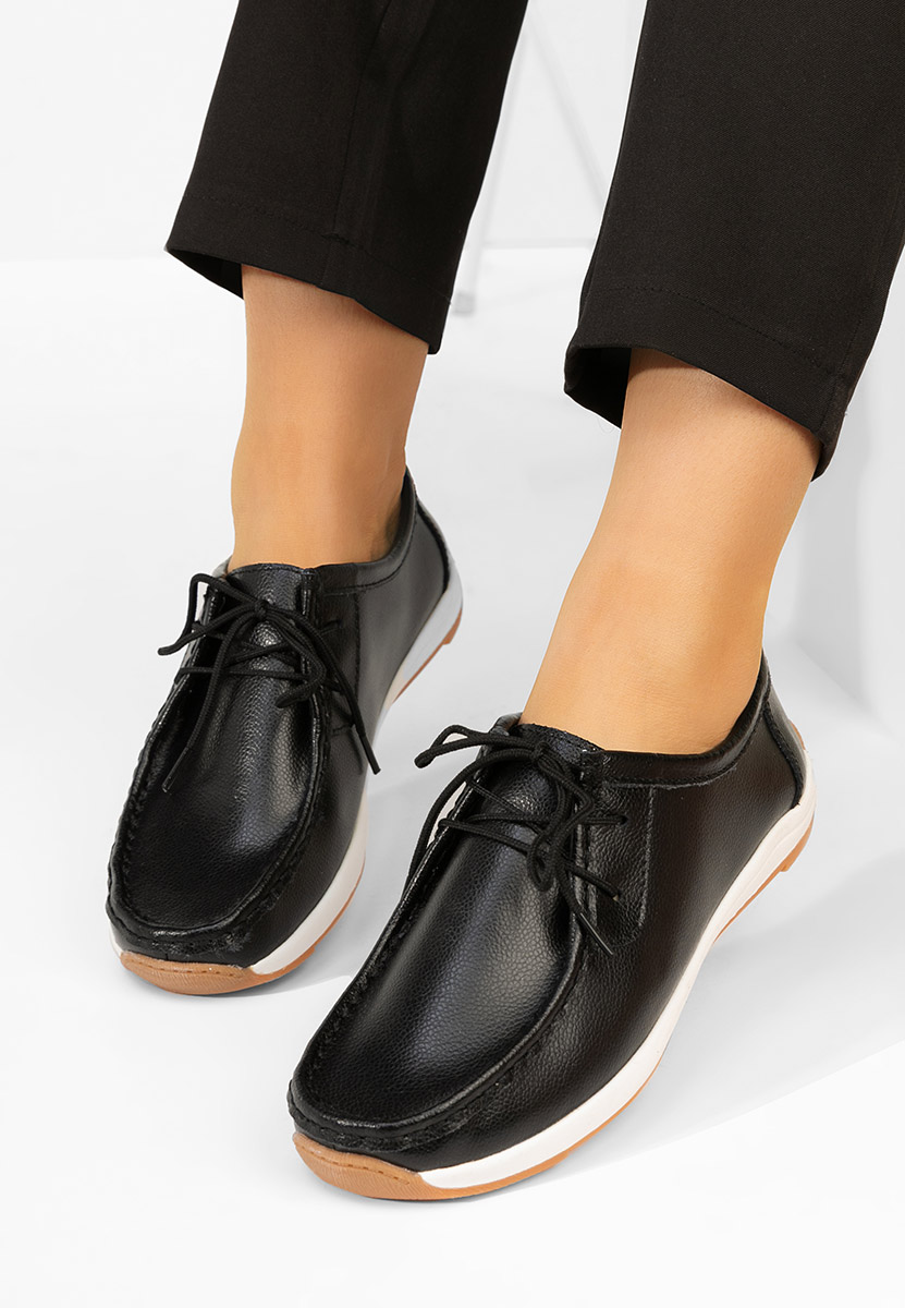 Černé mokasíny dámské kožené Solenia