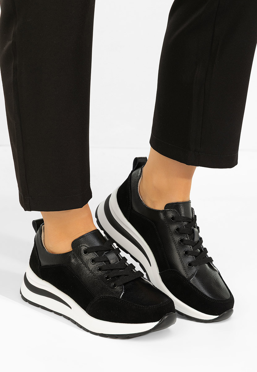 Černé dámské tenisky na klínku Janelia