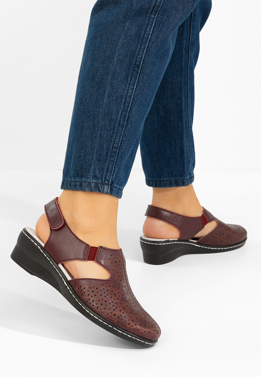 Bordové lodičky s otevřenou pätou Ofelya