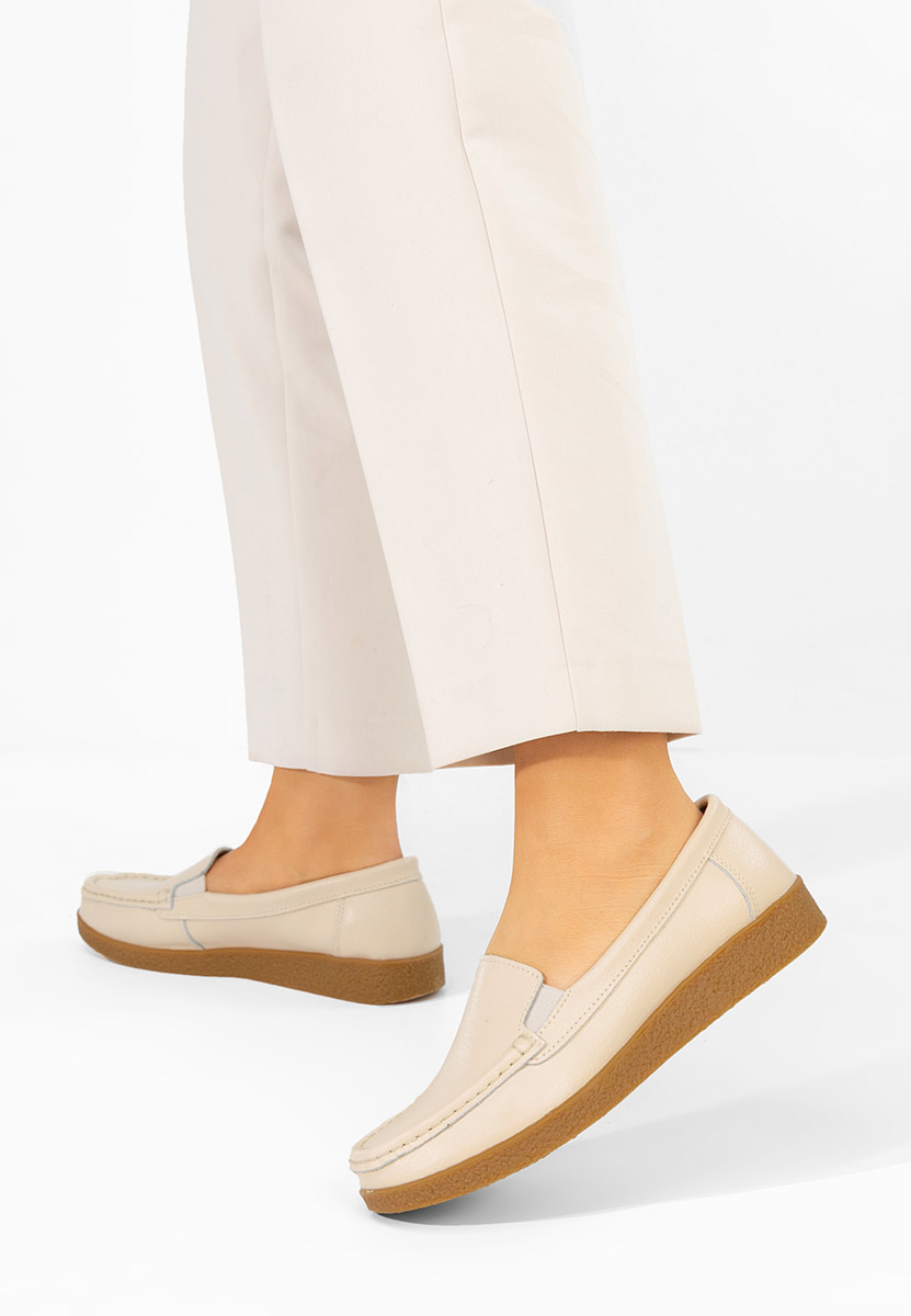 Béžové mokasíny dámské kožené Nerida