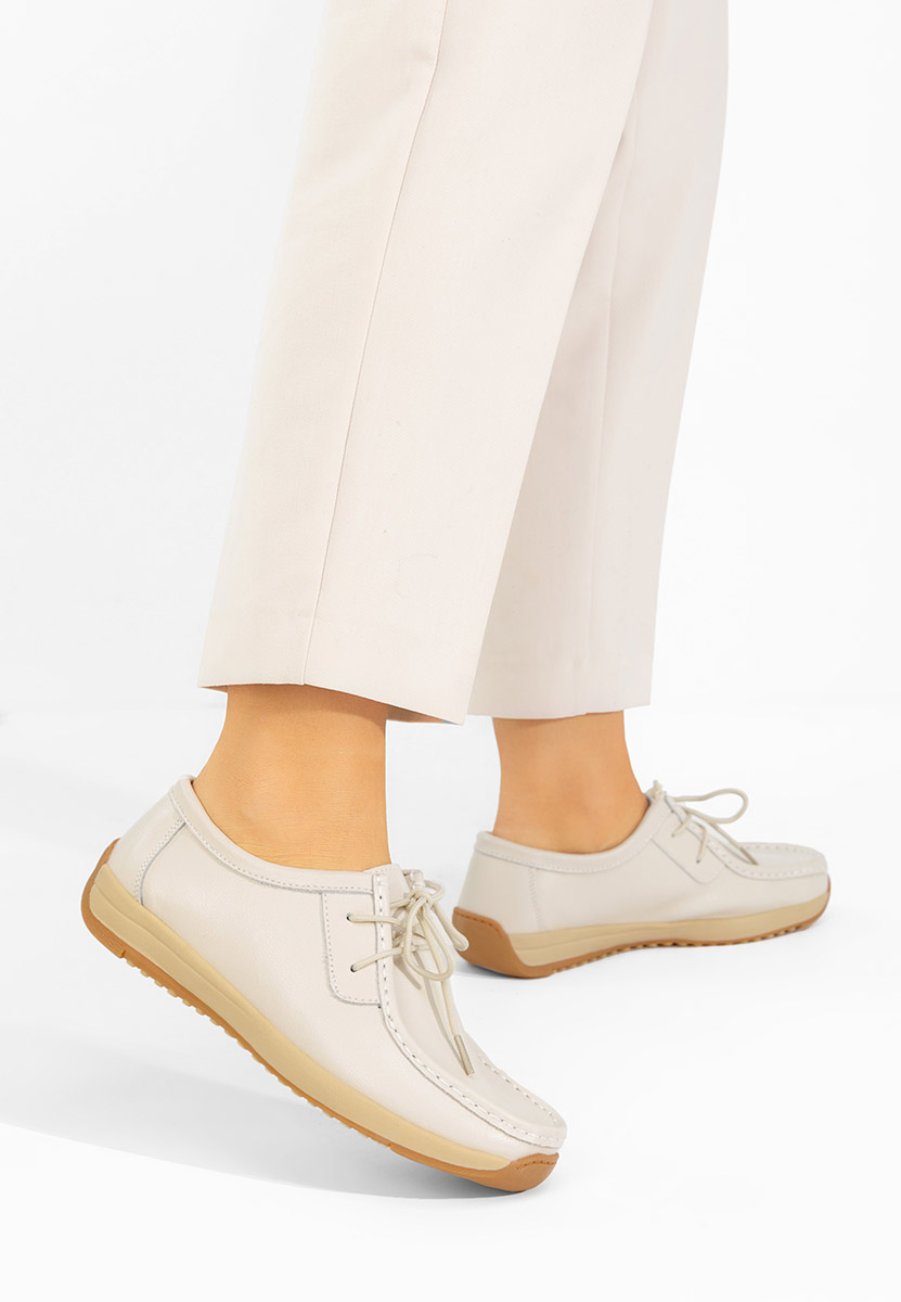 Béžové mokasíny dámské kožené Solenia