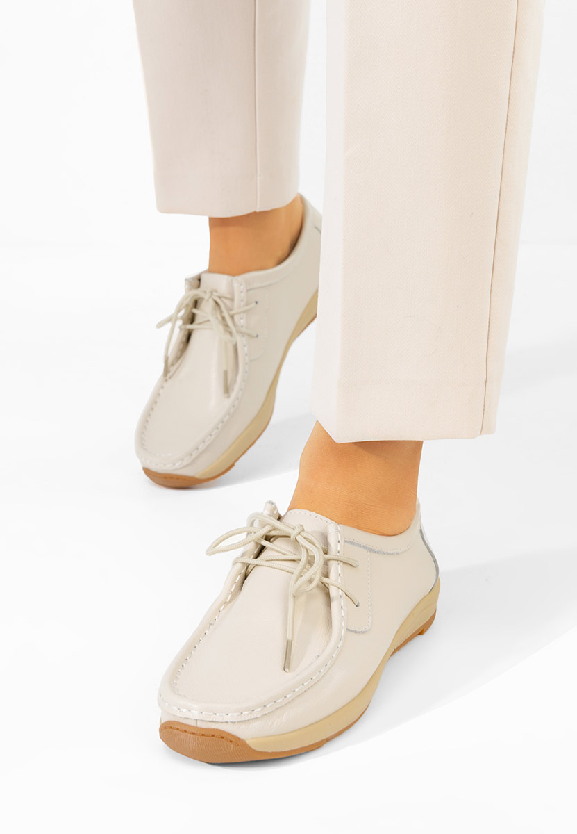 Béžové mokasíny dámské kožené Solenia