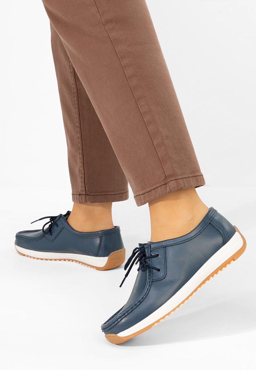 Tmavě modré mokasíny dámské kožené Solenia