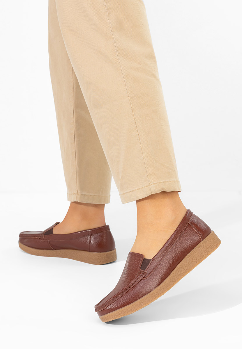 Hnedé mokasíny dámské kožené Nerida